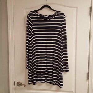 Pinc Navy and White Striped Tunic Top